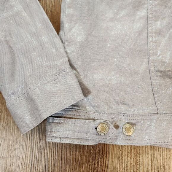 ☔️🔸️NWT Jones New York Metallic Lavender Lightweight LinenButtoned Jacket Large - Picture 8 of 11